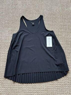 Athleta Black Swing Forward Tank with Pleated Racerback